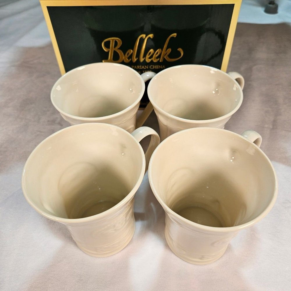 Lot‎ of 4 Belleek Ireland Porcelain Coffee/Tea Mugs - NIB - GIFTABLE